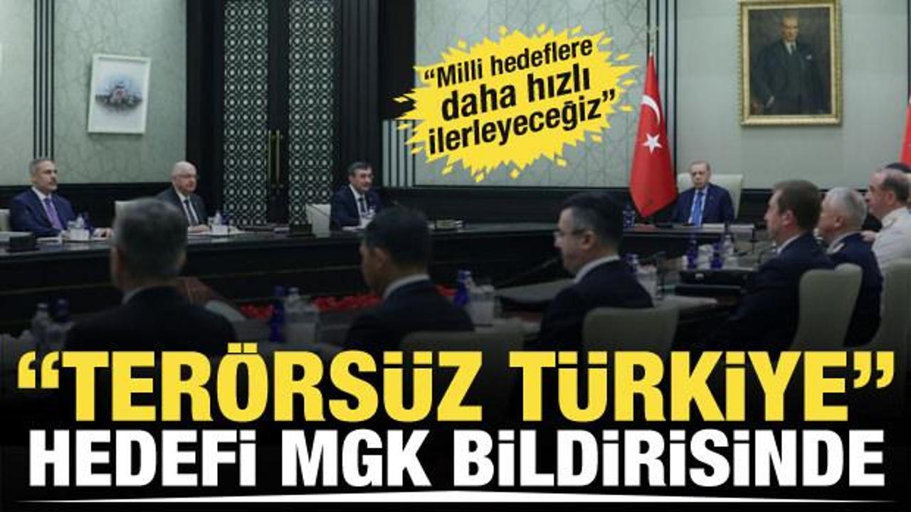 Milli G&uuml;venlik Kurulu bildirisinde 'Ter&ouml;rs&uuml;z T&uuml;rkiye' vurgusu