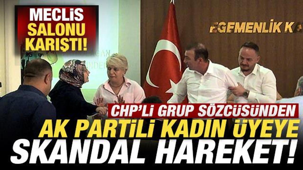 Belediye meclisinde CHP'li isimden AK Partili kadın üyeye skandal hareket! Ortalık karıştı