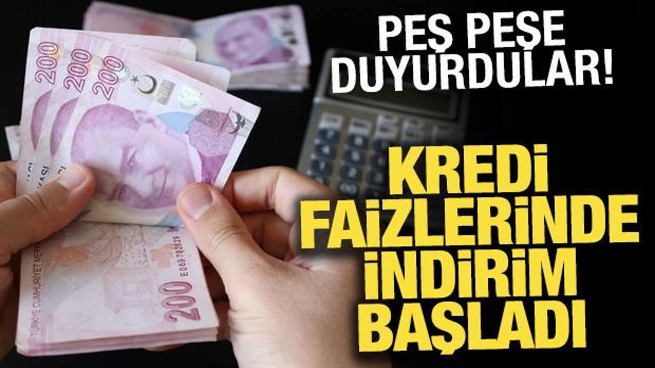 Kredi faizlerinde indirim başladı