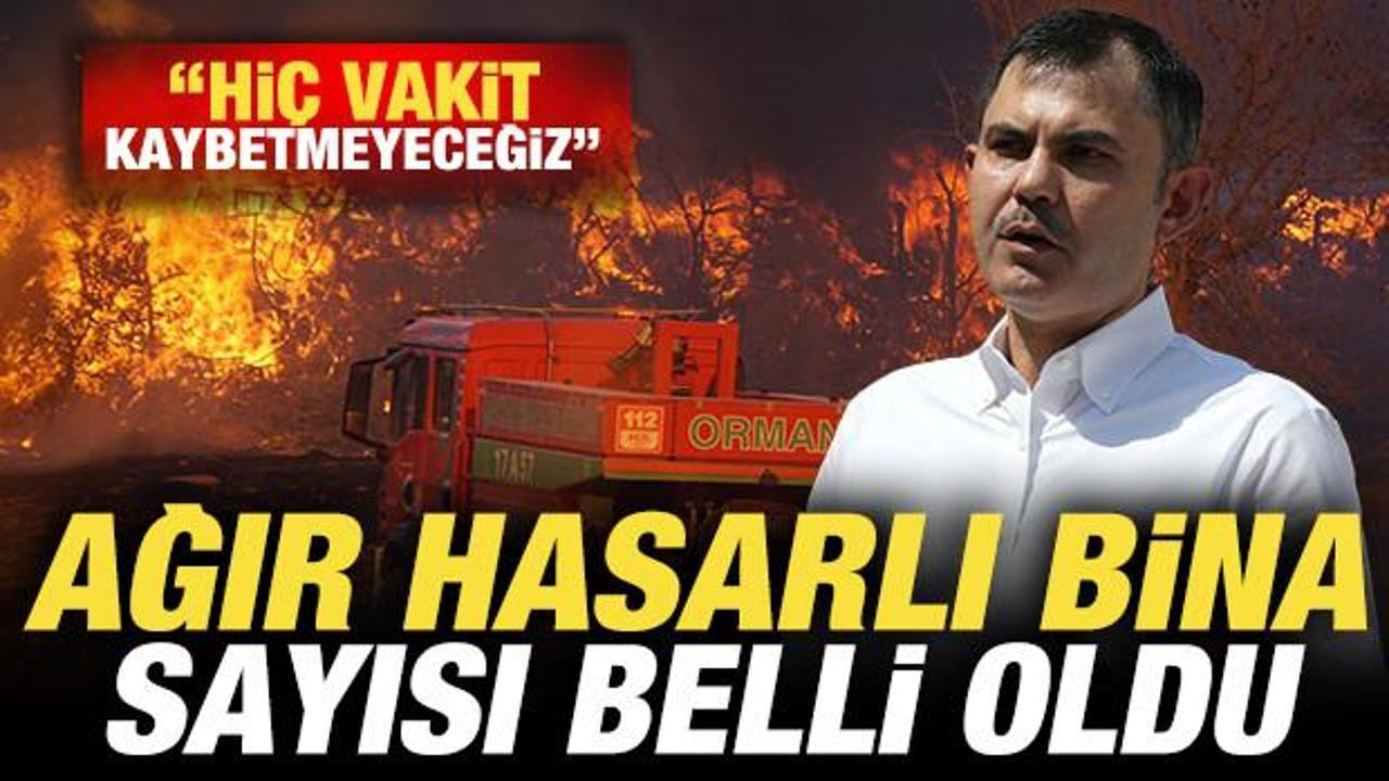 Çanakkale'de orman yangını: Bakan Kurum, ağır hasarlı bina sayısını açıkladı