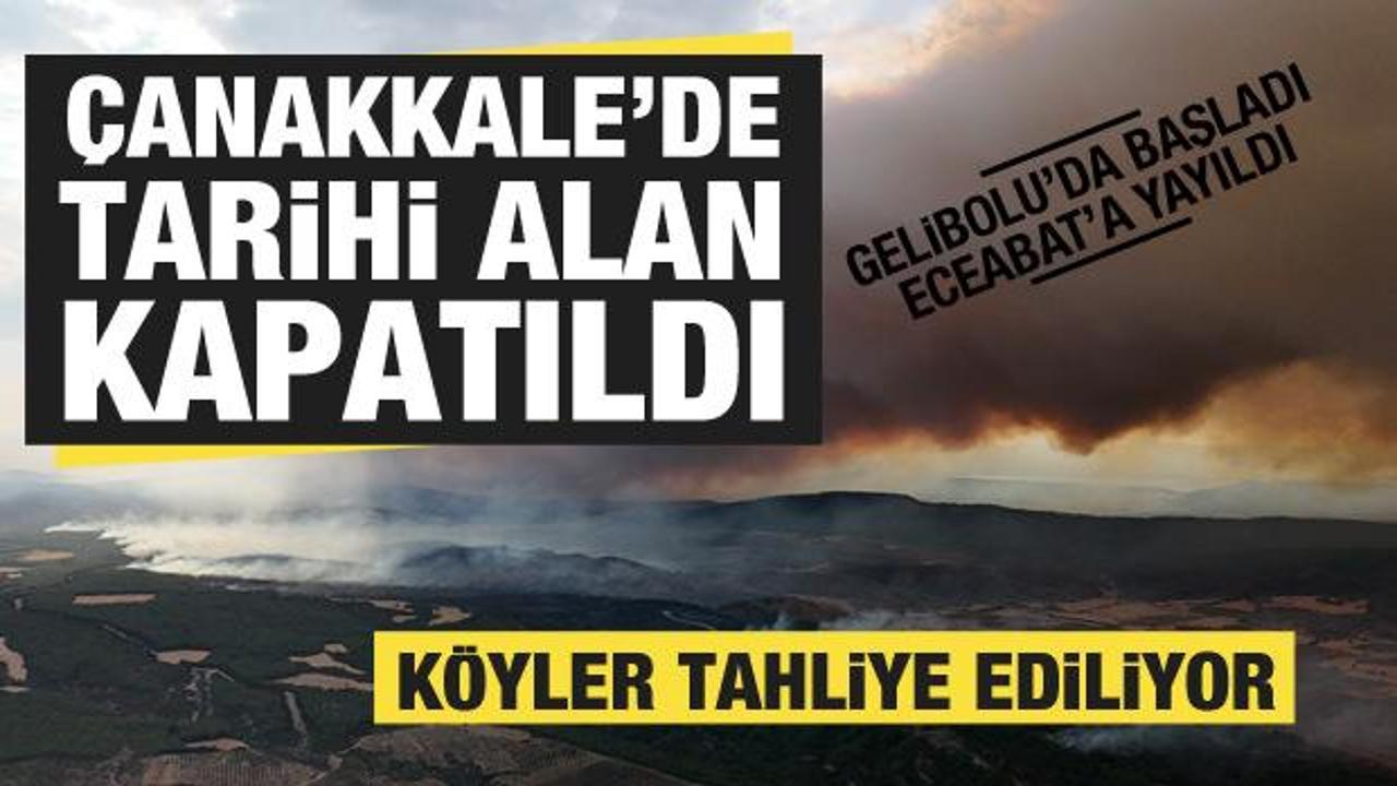 Çanakkale'de yangın büyüyor! Tarihi alan kapatıldı, 7 köy tahliye edildi
