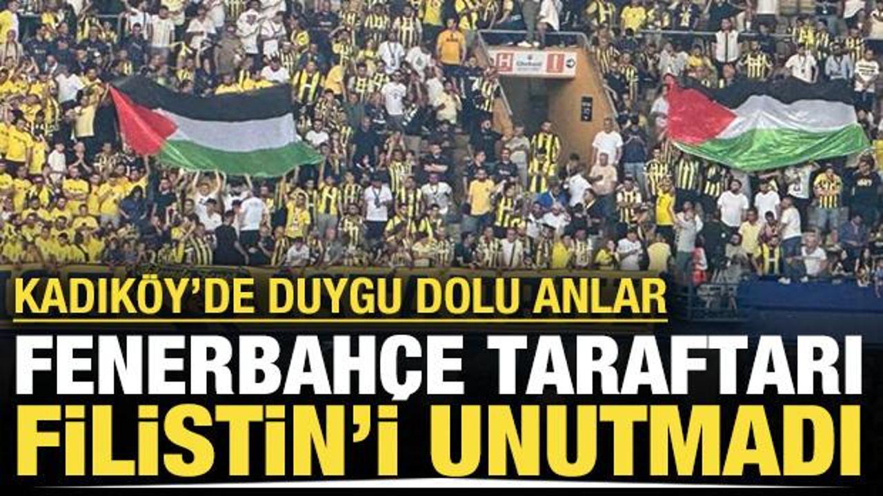 Kadıköy'de unutulmaz an: Fenerbahçe taraftarı Filistin'i unutmadı