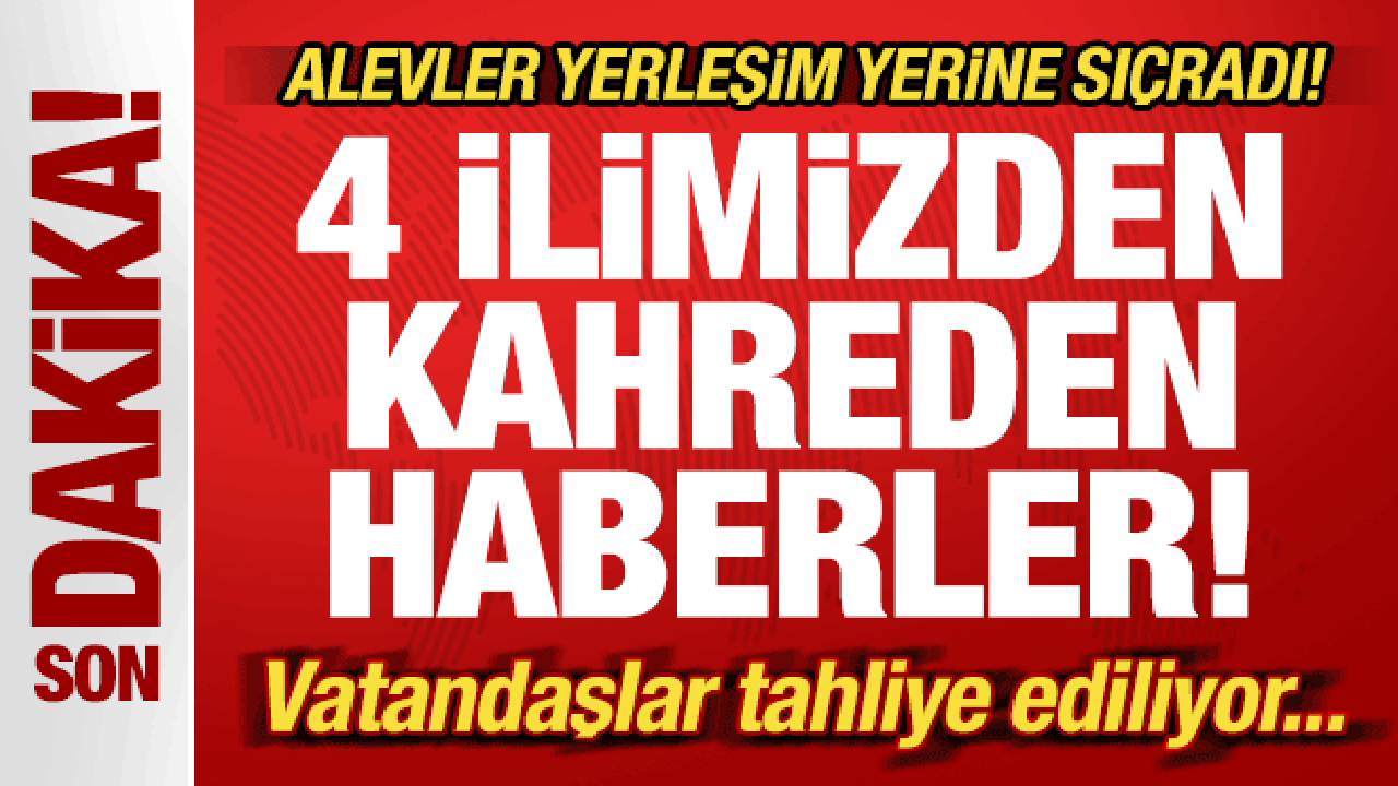 Son dakika: 4 ilimizden kahreden haber! Alevler evlere sıçradı! Köyler tahliye ediliyor