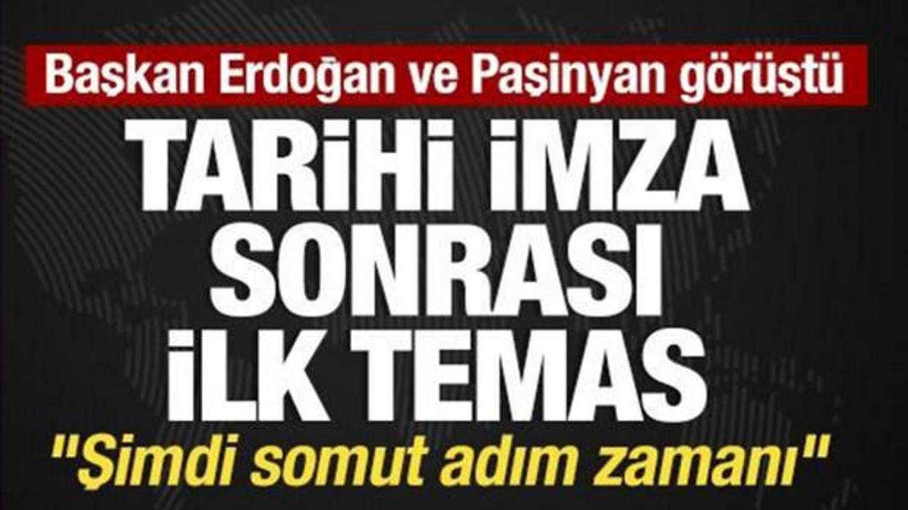 Son dakika... Cumhurbaşkanı Erdoğan, Paşinyan ile görüştü!