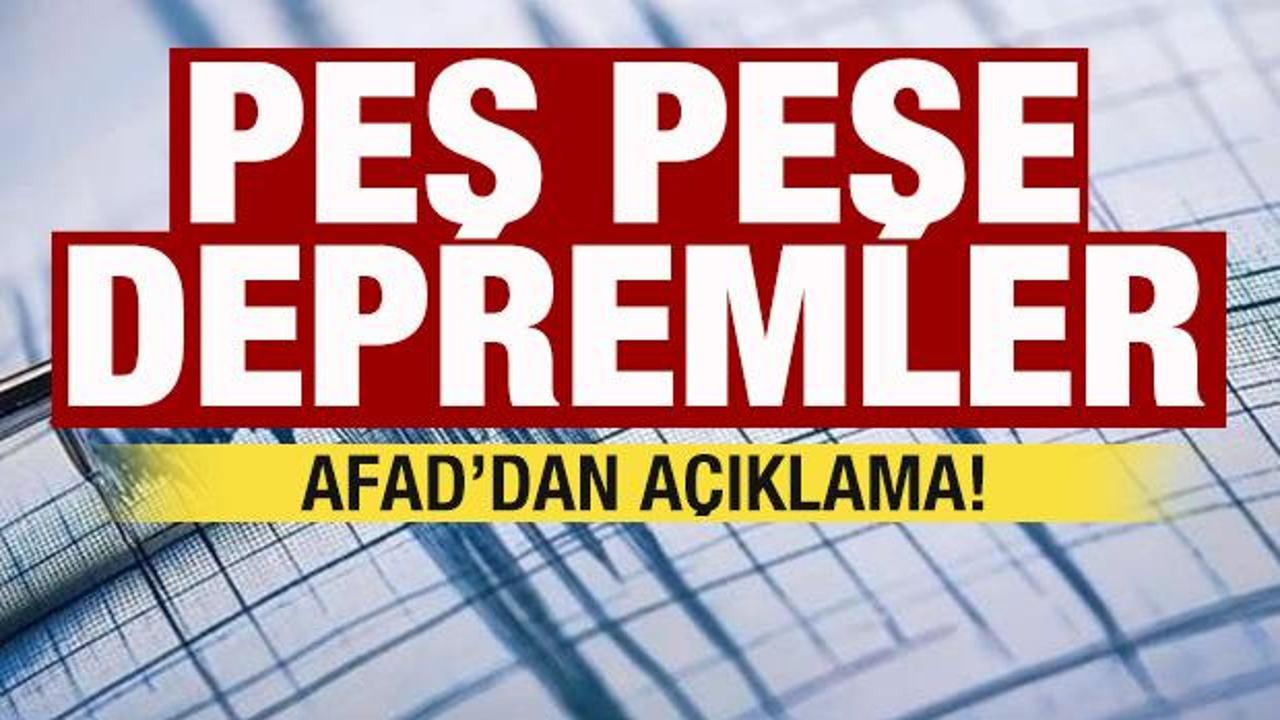 Balıkesir'de peş peşe depremler! AFAD'dan son dakika açıklaması