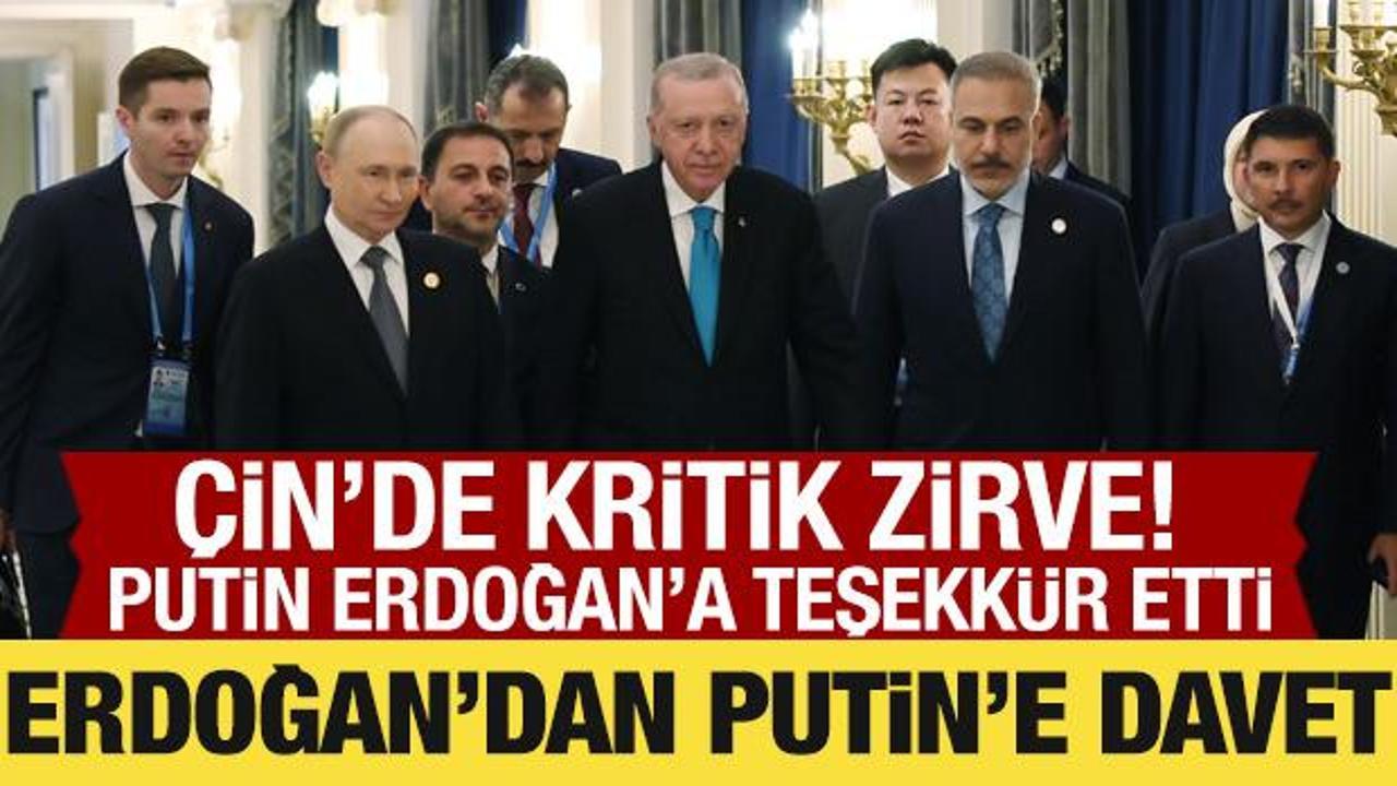 Cumhurbaşkanı Erdoğan &Ccedil;in'de Putin ile g&ouml;r&uuml;şt&uuml;