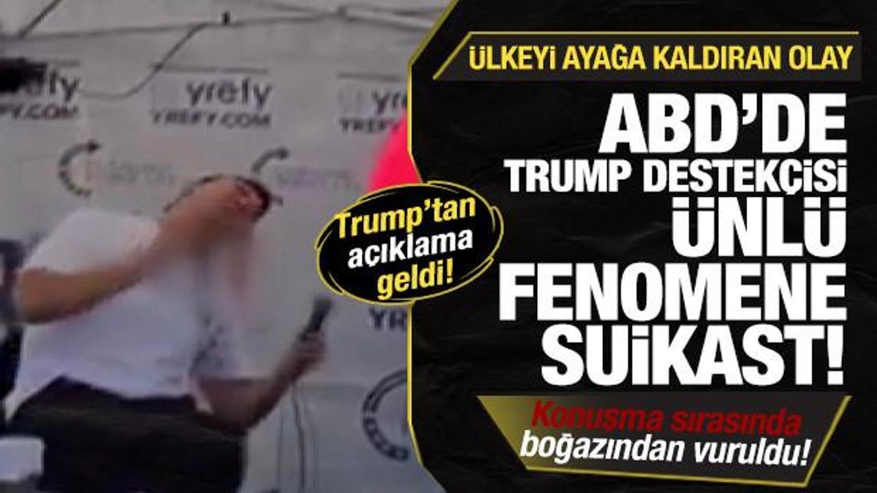 ABD'yi ayağa kaldıran suikast! Ünlü fenomen boğazından vuruldu! Trump'tan açıklama