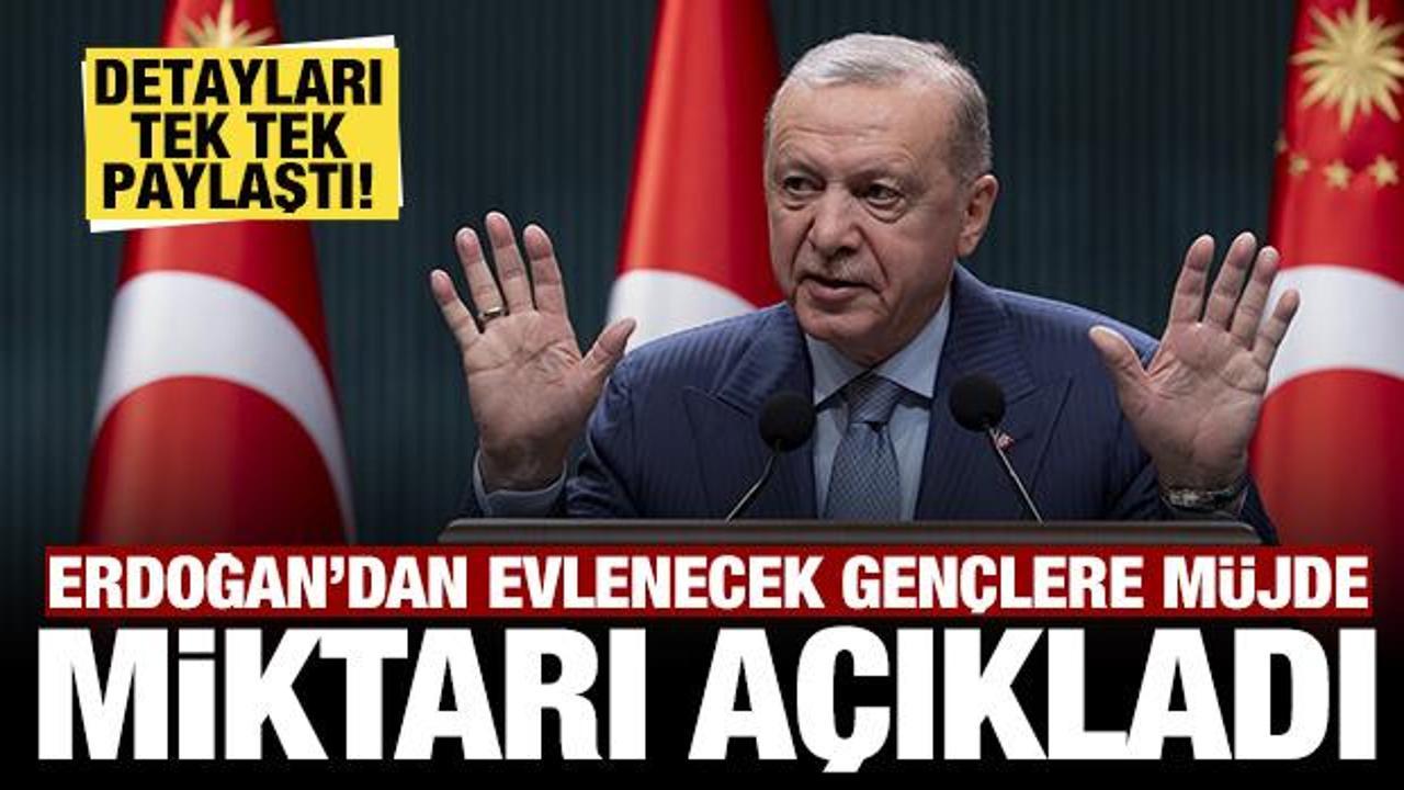 Cumhurbaşkanı Erdoğan'dan evlenecek gen&ccedil;lere b&uuml;y&uuml;k m&uuml;jde: Destek miktarını a&ccedil;ıkladı!