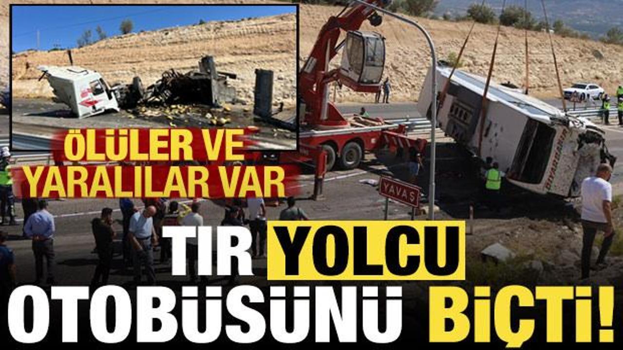 Son dakika: Mersin'de TIR, yolcu otob&uuml;s&uuml;ne &ccedil;arptı, &ouml;l&uuml; ve yaralılar var!