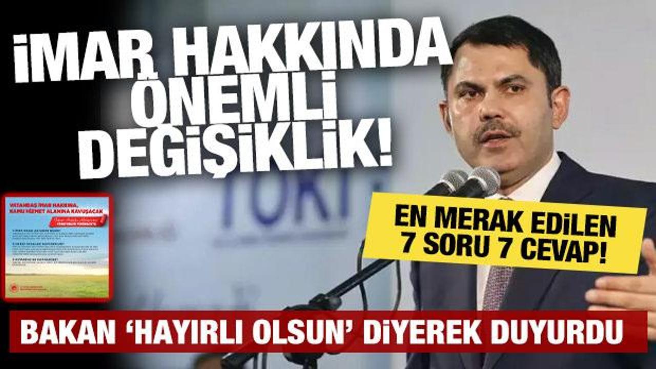 Yıllardır s&uuml;ren bir sorun &ccedil;&ouml;z&uuml;me kavuşuyor! Bakan Kurum duyurdu