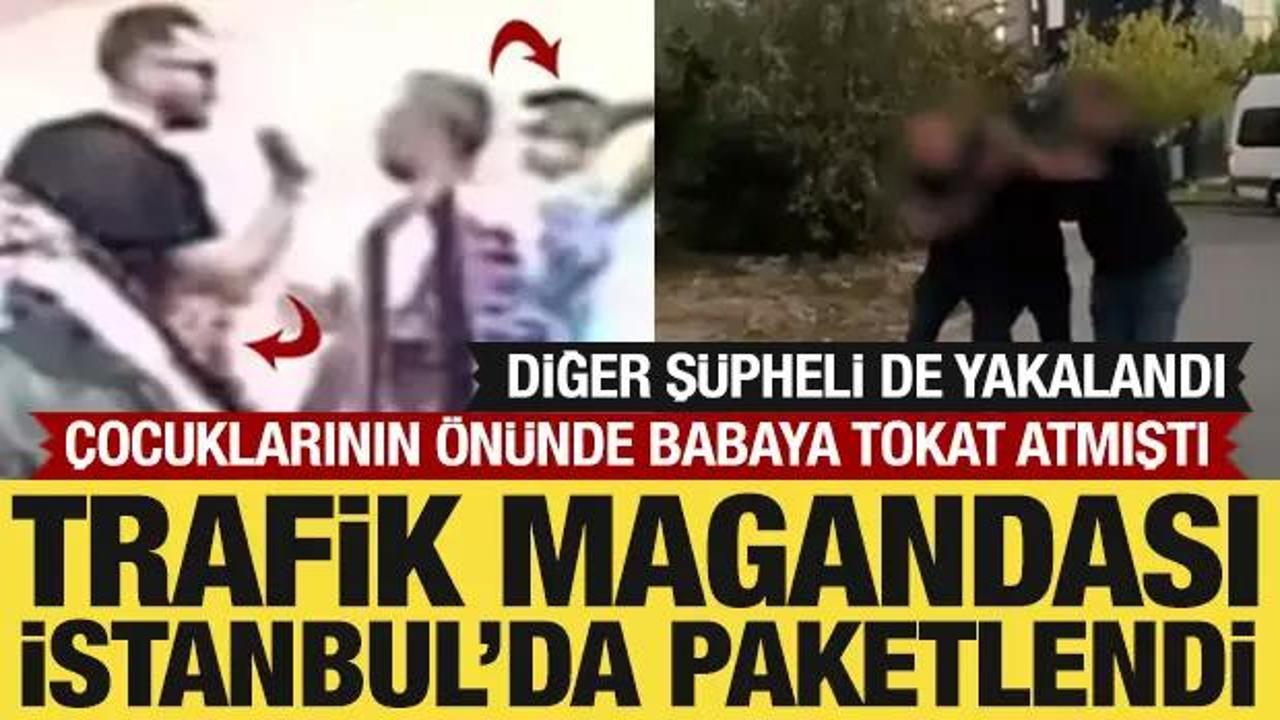 &Ccedil;ocuklarının &ouml;n&uuml;nde babaya tokat atmıştı: Trafik magandaları yakalandı