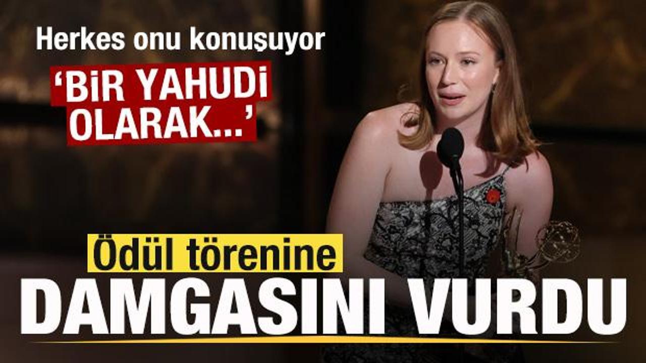 Hannah Einbinder &ouml;d&uuml;l t&ouml;renine damga vurdu, sosyal medyayı salladı: Bir Yahudi olarak...