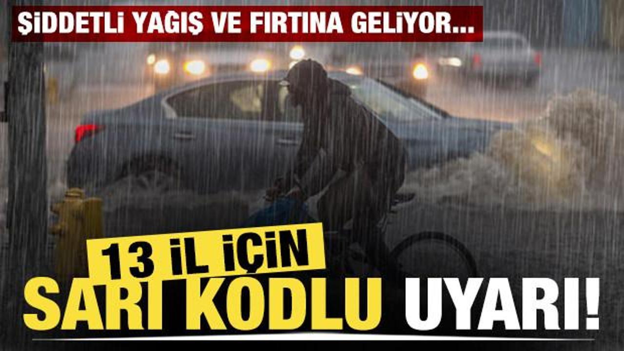 Sıcaklıklar 12 derece d&uuml;şecek... 13 il i&ccedil;in sarı kodlu fırtına uyarısı