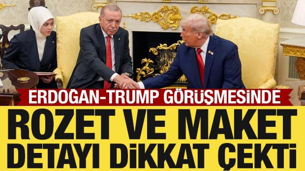 Erdoğan ile g&ouml;r&uuml;şen Trump'ın yakasına taktığı rozet dikkat &ccedil;ekti!