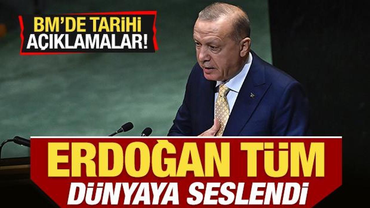 Erdoğan'dan BM'de tarihi Filistin a&ccedil;ıklaması! T&uuml;m d&uuml;nyaya seslendi