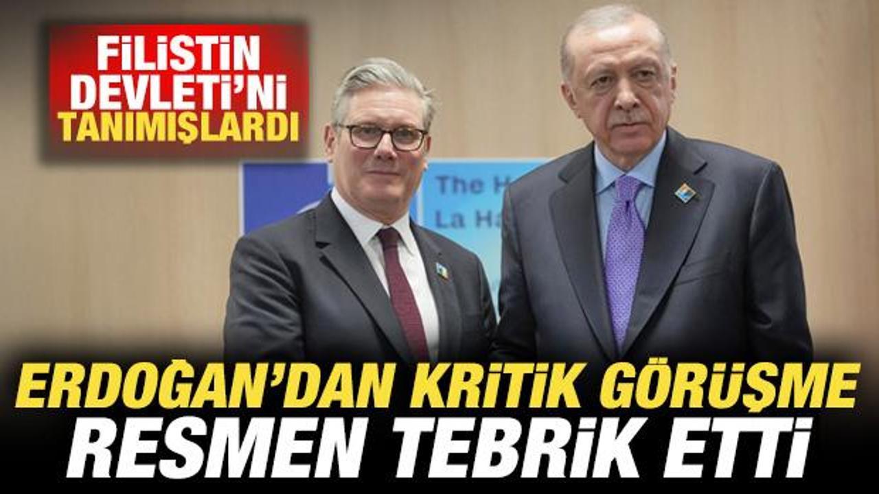 Son dakika: Filistin Devleti'ni tanımışlardı! Erdoğan, Starmer'i tebrik etti