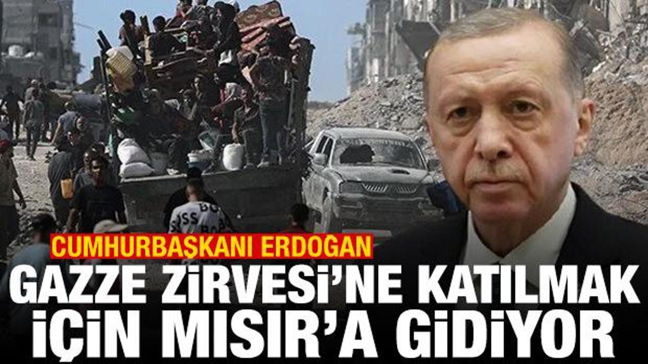 Cumhurbaşkanı Erdoğan, Gazze Zirvesi için Mısır'a gidiyor