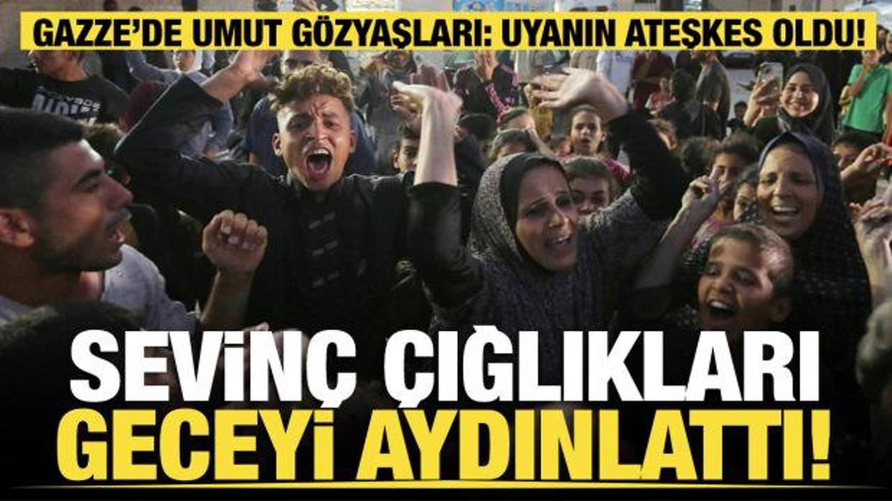 Gazze bu kez ateşkes i&ccedil;in ayakta! Sevin&ccedil; kameralara b&ouml;yle yansıdı! 
