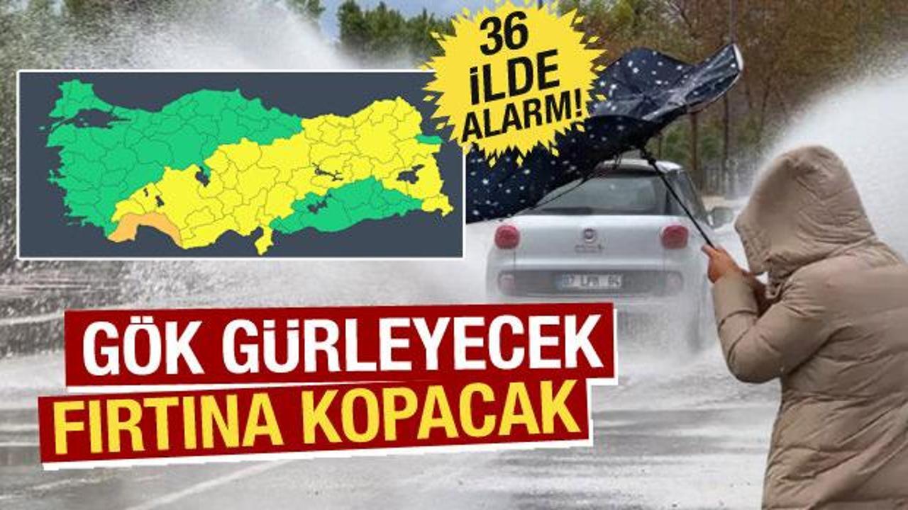 Meteoroloji'den 36 ilde sarı ve turuncu uyarı! Sağanak ve fırtına zirve yapacak