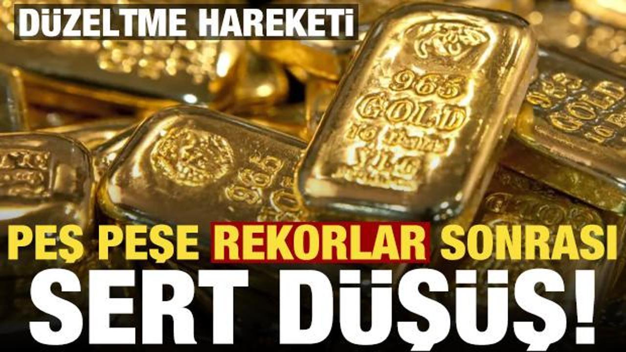 Peş peşe rekorlar sonrası altında sert düşüş! Düzeltme hareketi...