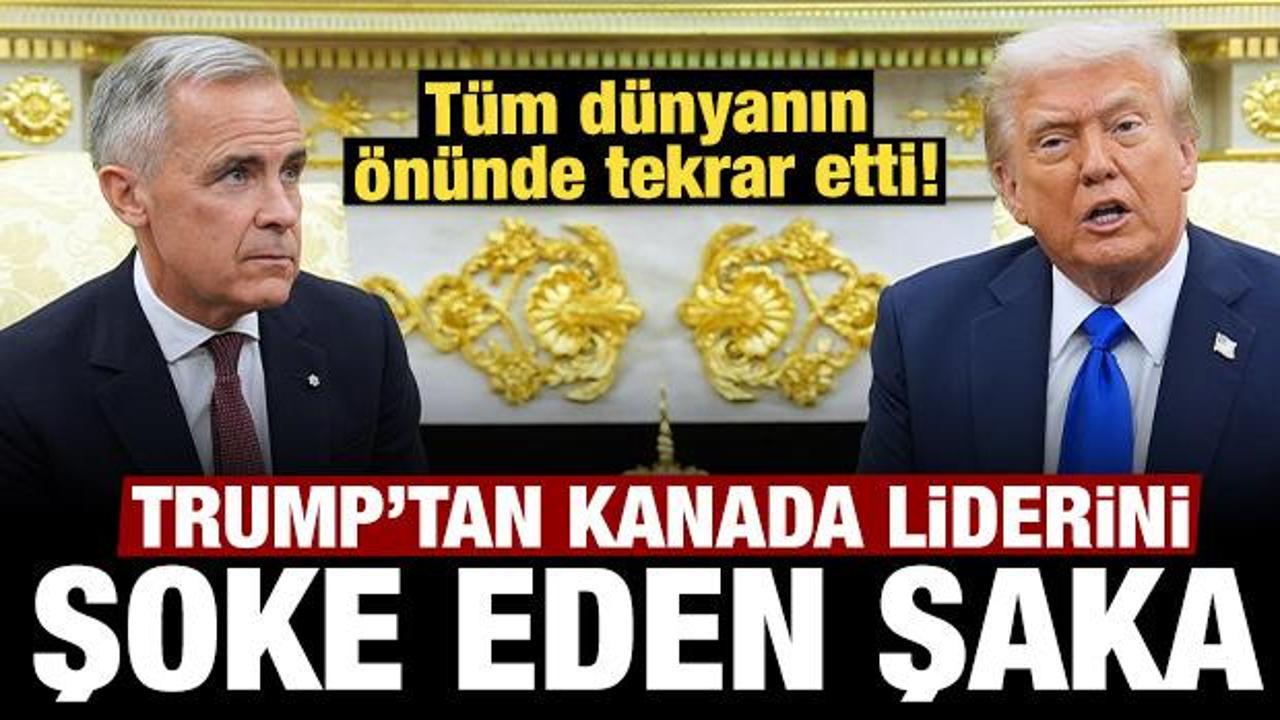 Trump'tan Kanada Başbakanı Carney'i şoke eden şaka: T&uuml;m d&uuml;nyanın &ouml;n&uuml;nde tekrar etti!