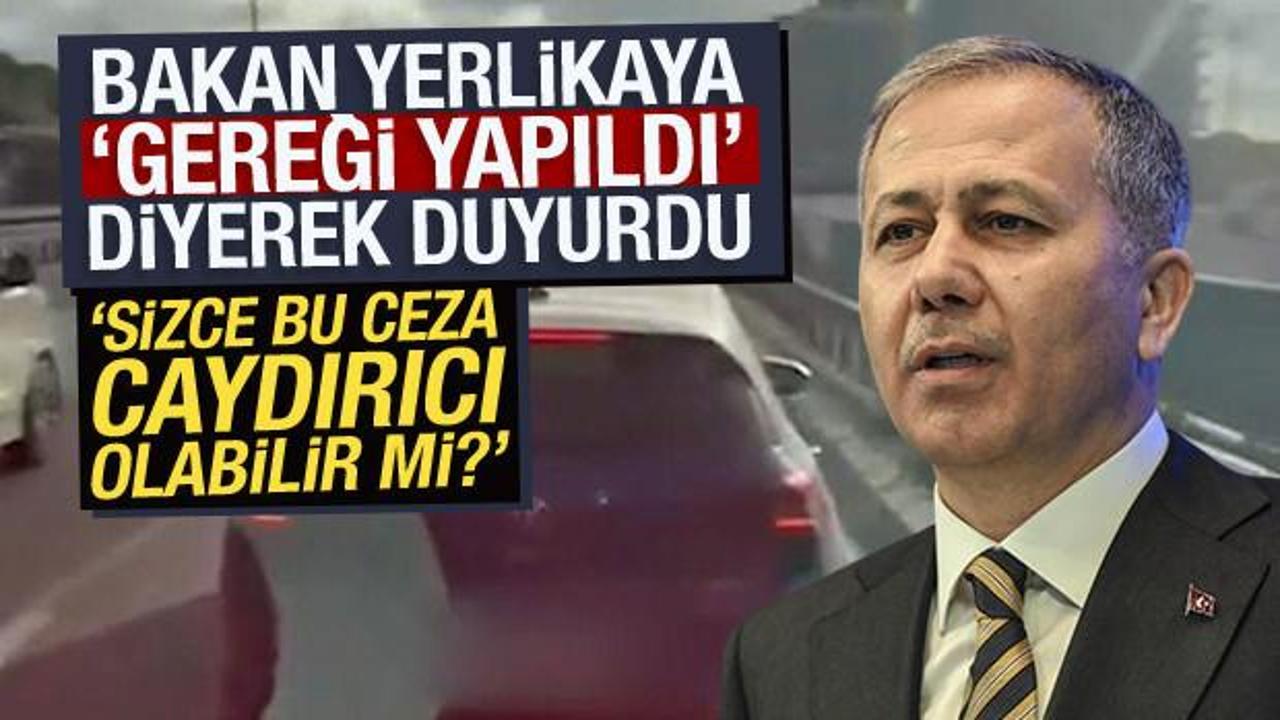Bakan Yerlikaya 'gereği yapıldı' diyerek duyurdu! Ambulansa yol vermeyen sürücü yakalandı