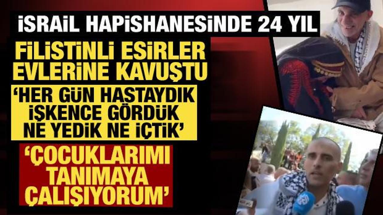 Filistinli esirler gözyaşları içinde aileleriyle kucaklaştı