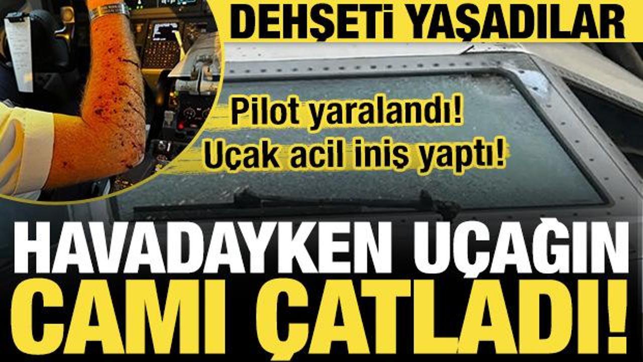 Havada dehşet anları! Uçağın camı çatladı pilot yaralandı....