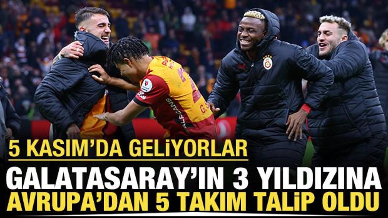 Galatasaray'ın &uuml;&ccedil; yıldızına Avrupa'dan beş kul&uuml;p talip oldu