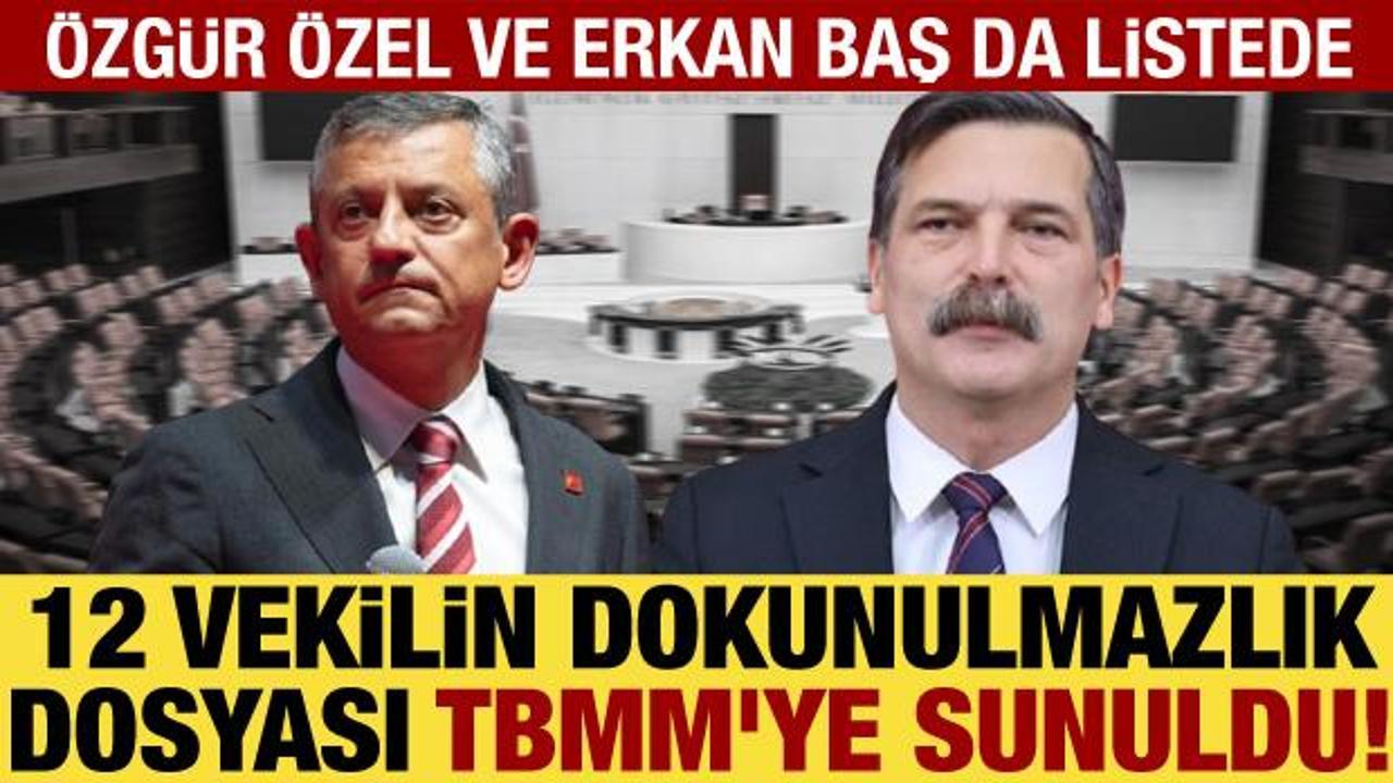 12 vekilin dokunulmazlık dosyası TBMM'ye sunuldu! Aralarında &Ouml;zg&uuml;r &Ouml;zel, Erkan Baş da var