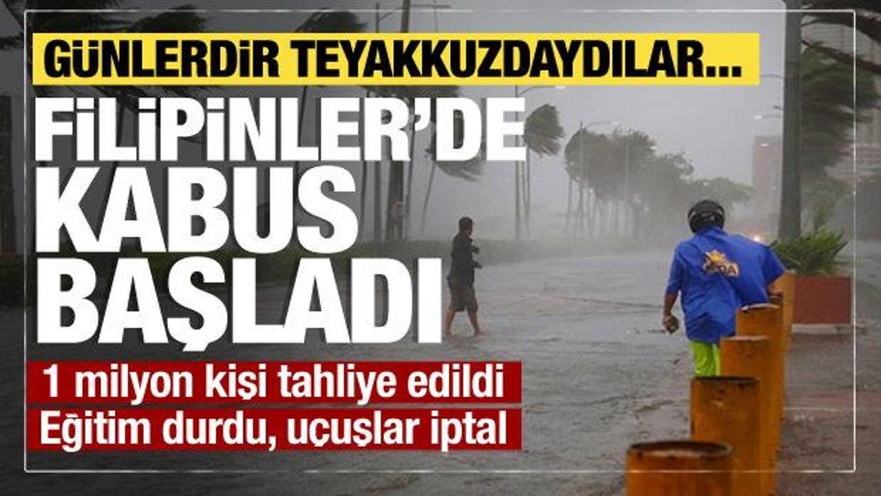 Filipinler'de s&uuml;per tayfun alarmı: 1 milyon kişi tahliye edildi, u&ccedil;uşlar iptal!