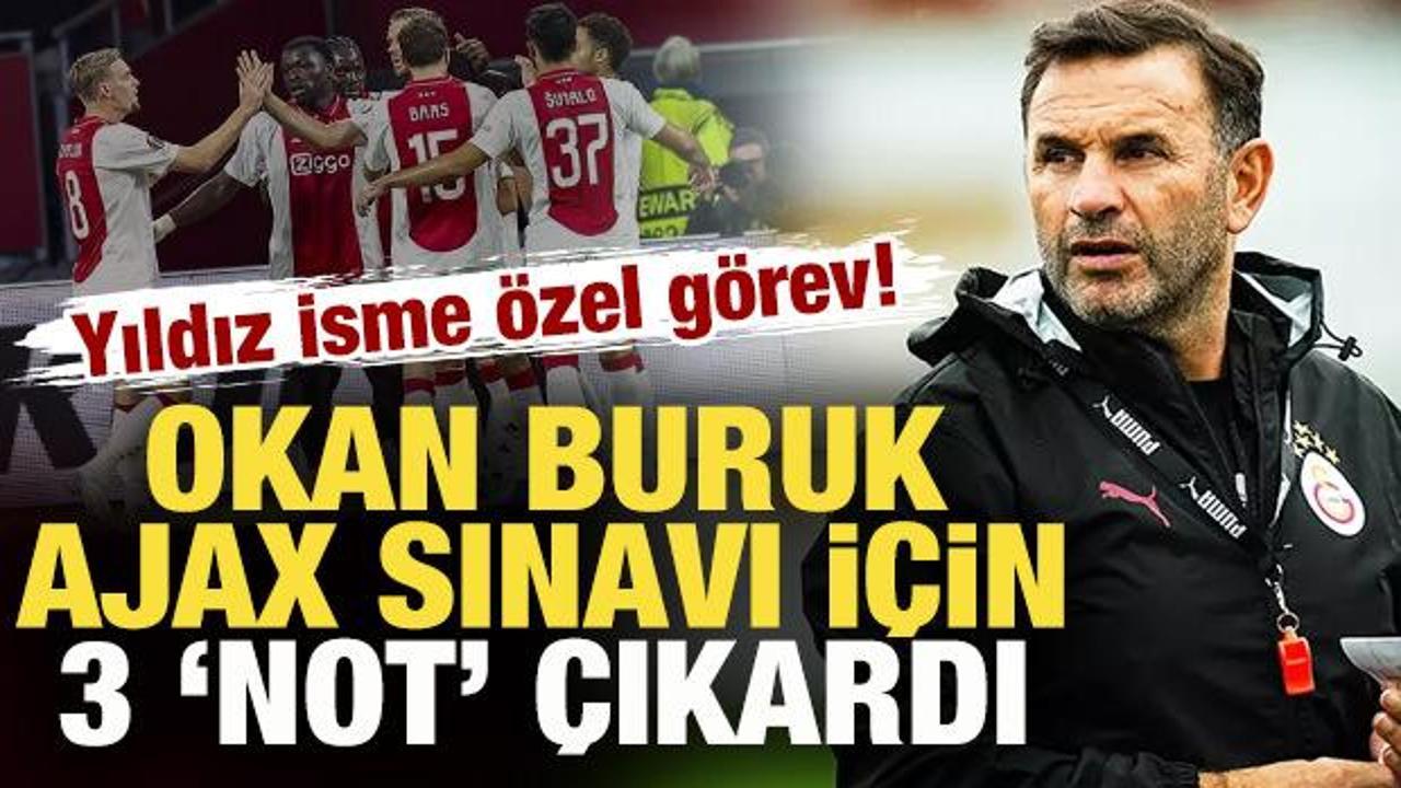 Okan Buruk, Ajax sınavı i&ccedil;in 3 'not' &ccedil;ıkardı! Yıldız isme &ouml;zel g&ouml;rev