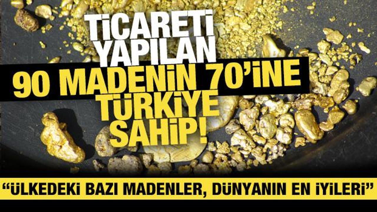 T&uuml;rkiye d&uuml;nyada ticareti yapılan yaklaşık 90 madenden 70'ine sahip!