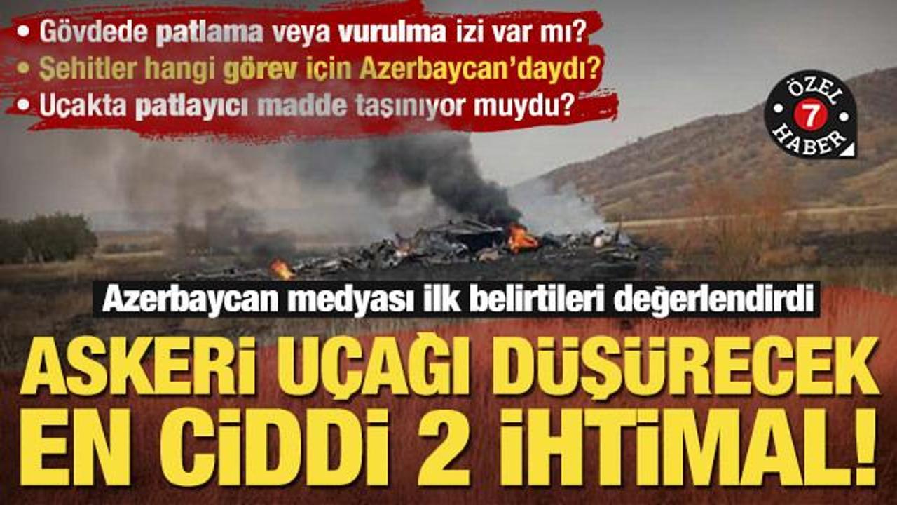 Azerbaycan medyası ilk belirtileri değerlendirdi... U&ccedil;ağı d&uuml;ş&uuml;recek en kuvvetli 2 ihtimal
