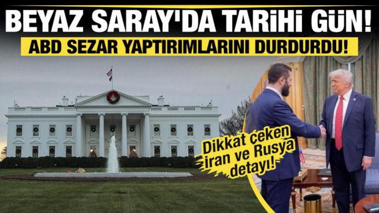 Son dakika... Beyaz Saray'da tarihi g&uuml;n! ABD Şam'a Sezar yaptırımlarını durdurdu!