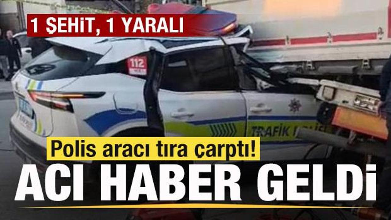 Son dakika haberi: Polis aracı tıra &ccedil;arptı! Acı haber geldi! 