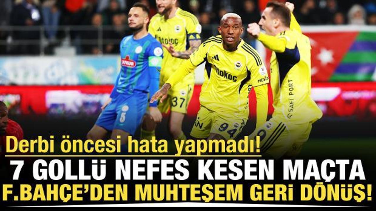 7 gollü nefes kesen maçta Fenerbahçe'den muhteşem geri dönüş!