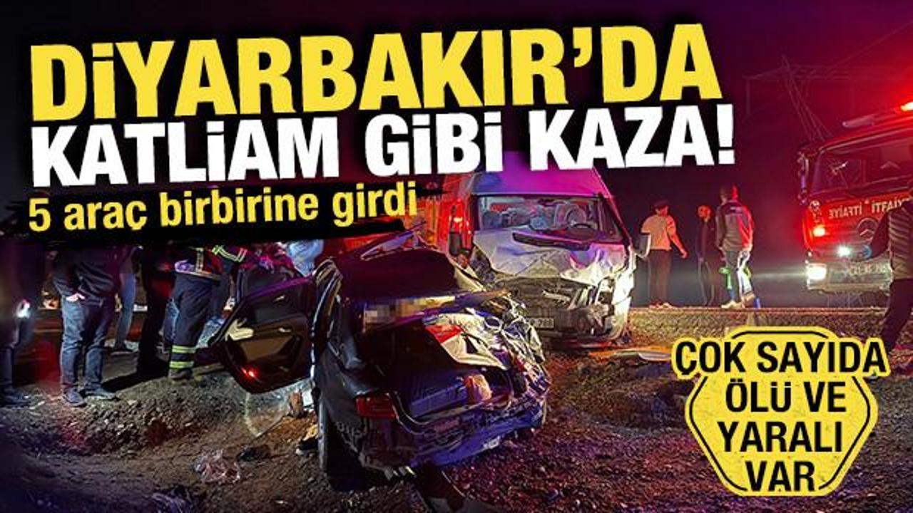 Diyarbakır&rsquo;da 5 aracın karıştığı zincirleme kaza: 4 &ouml;l&uuml;, 13 yaralı