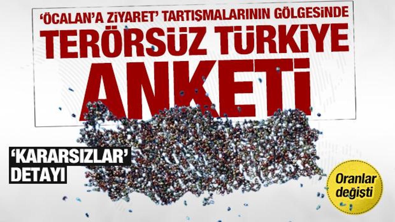 İmralı tartışmalarının g&ouml;lgesinde yeni anket: Ter&ouml;rs&uuml;z T&uuml;rkiye'ye destek y&uuml;zde 55'i aştı