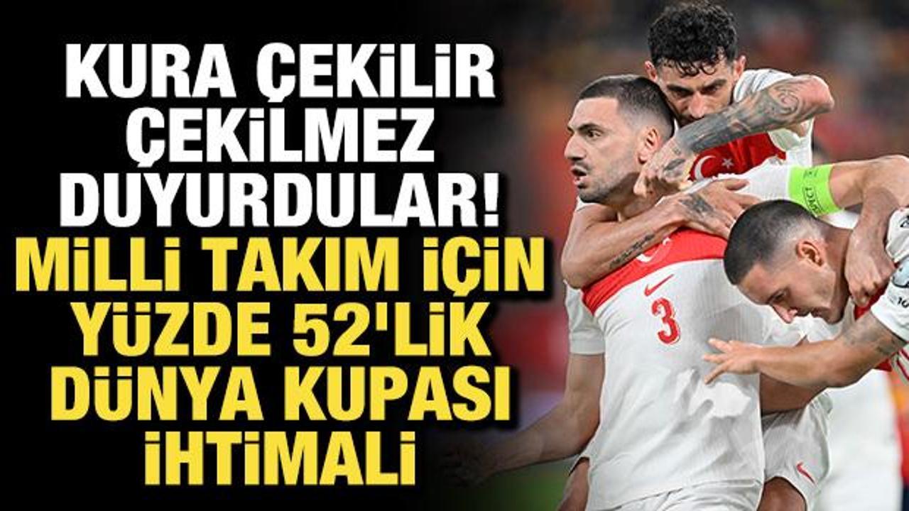 Kura &ccedil;ekilir &ccedil;ekilmez duyurdular! Milli Takım i&ccedil;in y&uuml;zde 52'lik D&uuml;nya Kupası ihtimali