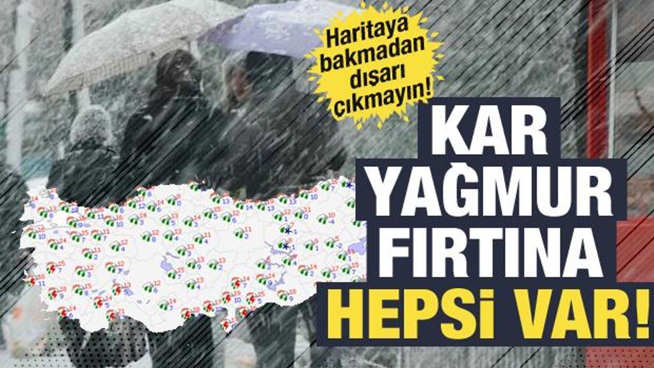 Kar, yağmur, fırtına... Meteoroloji yeni haritayı paylaştı: Çok şiddetli olacak!