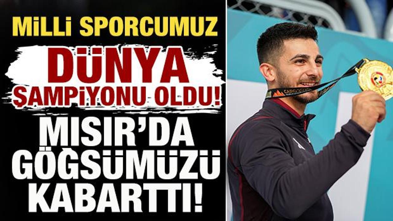 Milli sporcumuz Eray Şamdan Mısır'da g&ouml;ğs&uuml;m&uuml;z&uuml; kabarttı! D&uuml;nya şampiyonu oldu