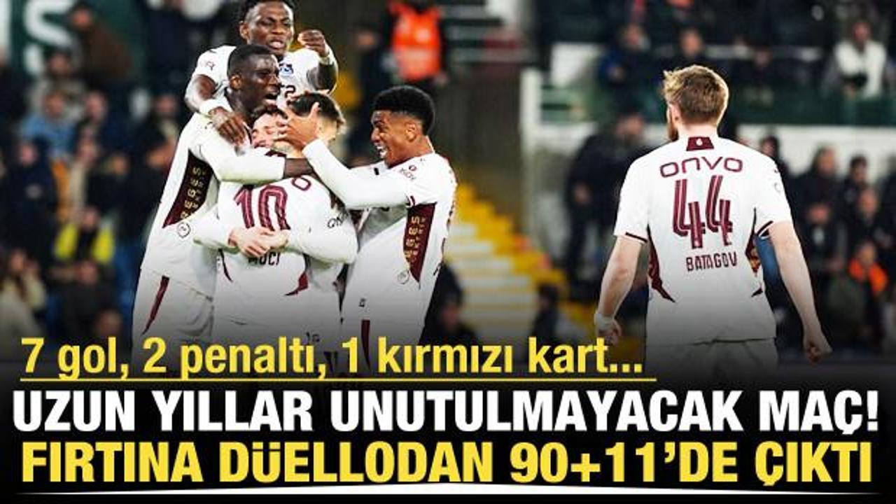 Uzun yıllar unutulmayacak maç! Fırtına düellodan 90+11'de çıktı