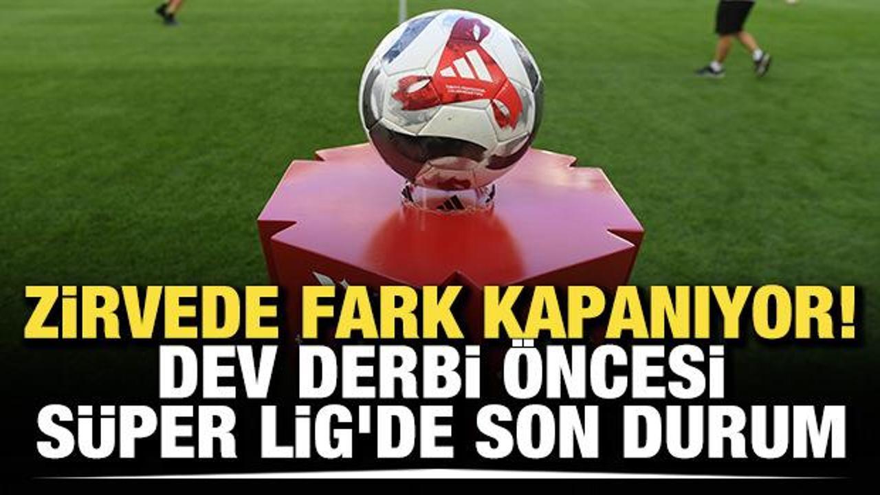 Zirvede fark kapanıyor! Dev derbi öncesi Süper Lig'de son durum