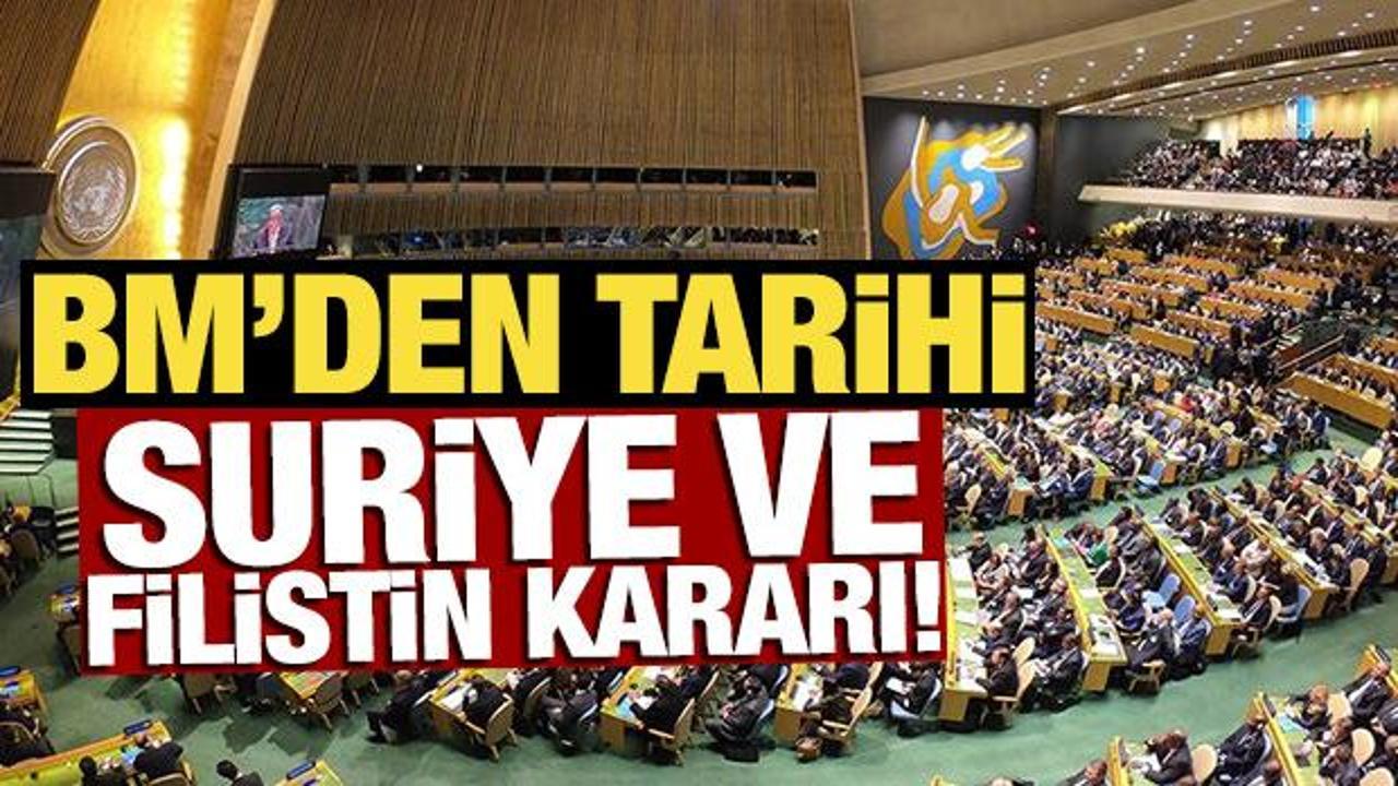BM'den tarihi Suriye ve Filistin kararı! 