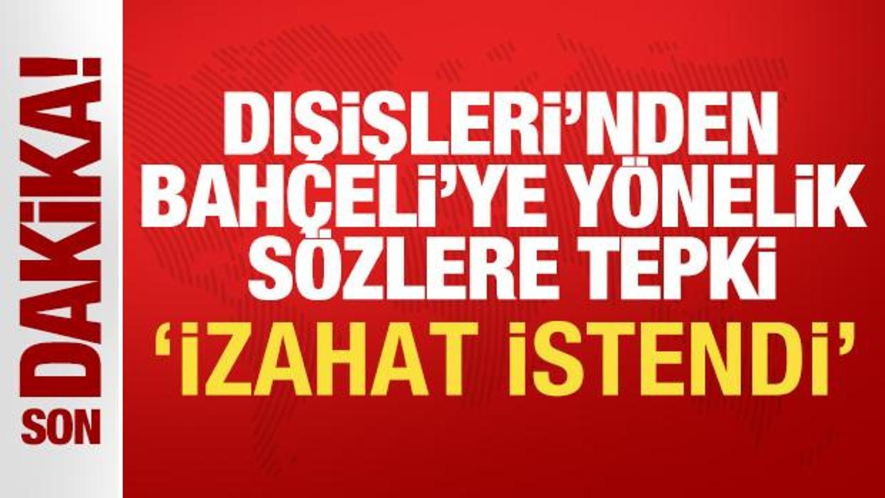 Dışişleri'nden Barzani'nin, Bahçeli'ye yönelik sözlerine sert tepki: "İzahat istendi"