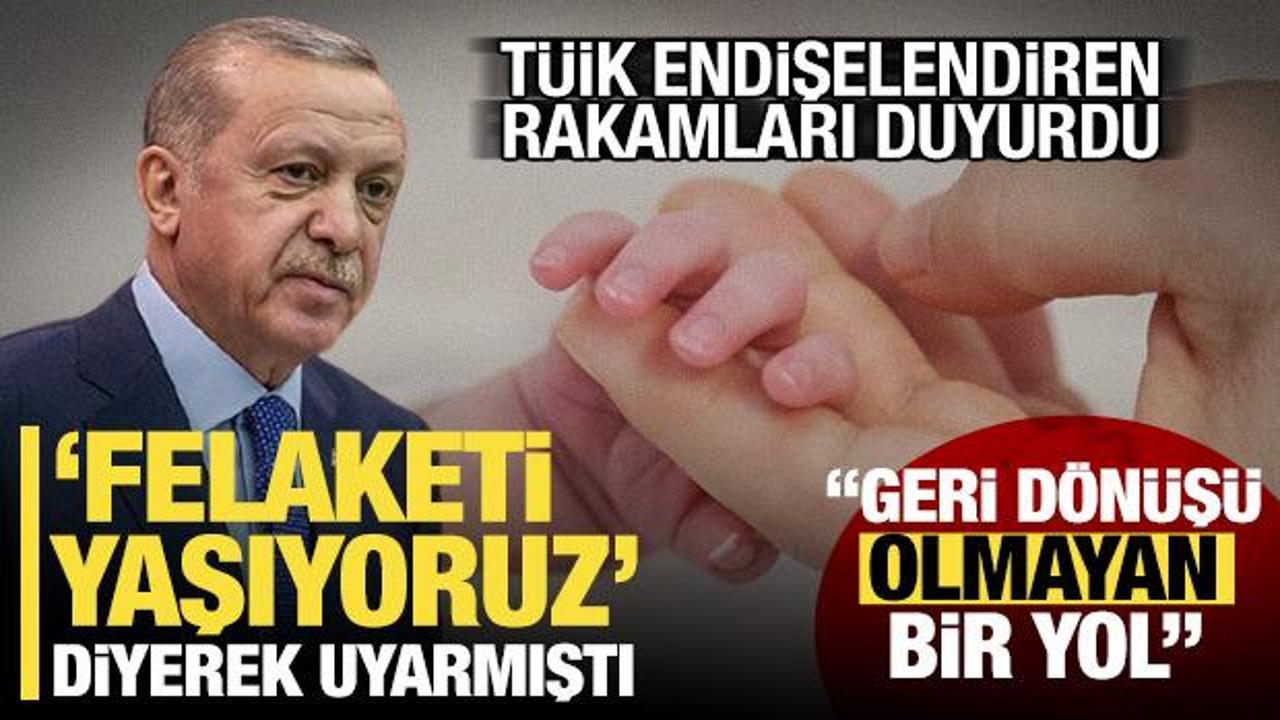 Erdoğan 'felaketi yaşıyoruz' demişti: T&Uuml;İK, endişelendiren rakamı a&ccedil;ıkladı! 'Yaşlanıyoruz'