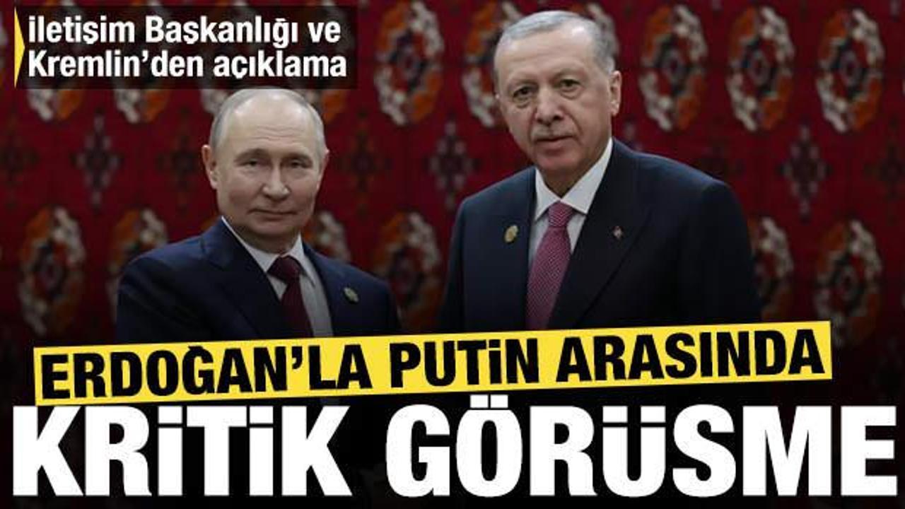 SON DAKİKA: Erdoğan, Putin ile T&uuml;rkmenistan'da bir araya geldi!