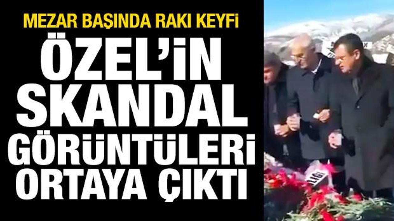 &Ouml;zg&uuml;r &Ouml;zel'in skandal g&ouml;r&uuml;nt&uuml;leri ortaya &ccedil;ıktı! Mezara rakı d&ouml;kt&uuml;ler