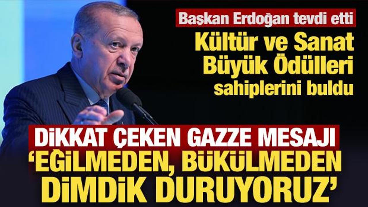 Son Dakika: Başkan Erdoğan tevdi etti: K&uuml;lt&uuml;r ve Sanat B&uuml;y&uuml;k &Ouml;d&uuml;lleri sahiplerini buldu